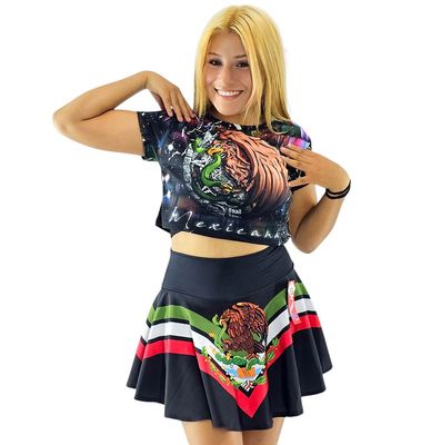 Blusa deportiva, manga corta de estampado México.