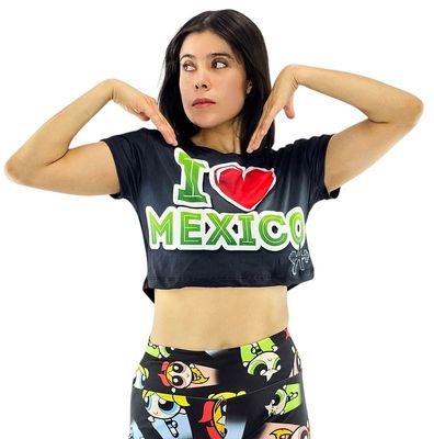 Blusa deportiva, manga corta de estampado México