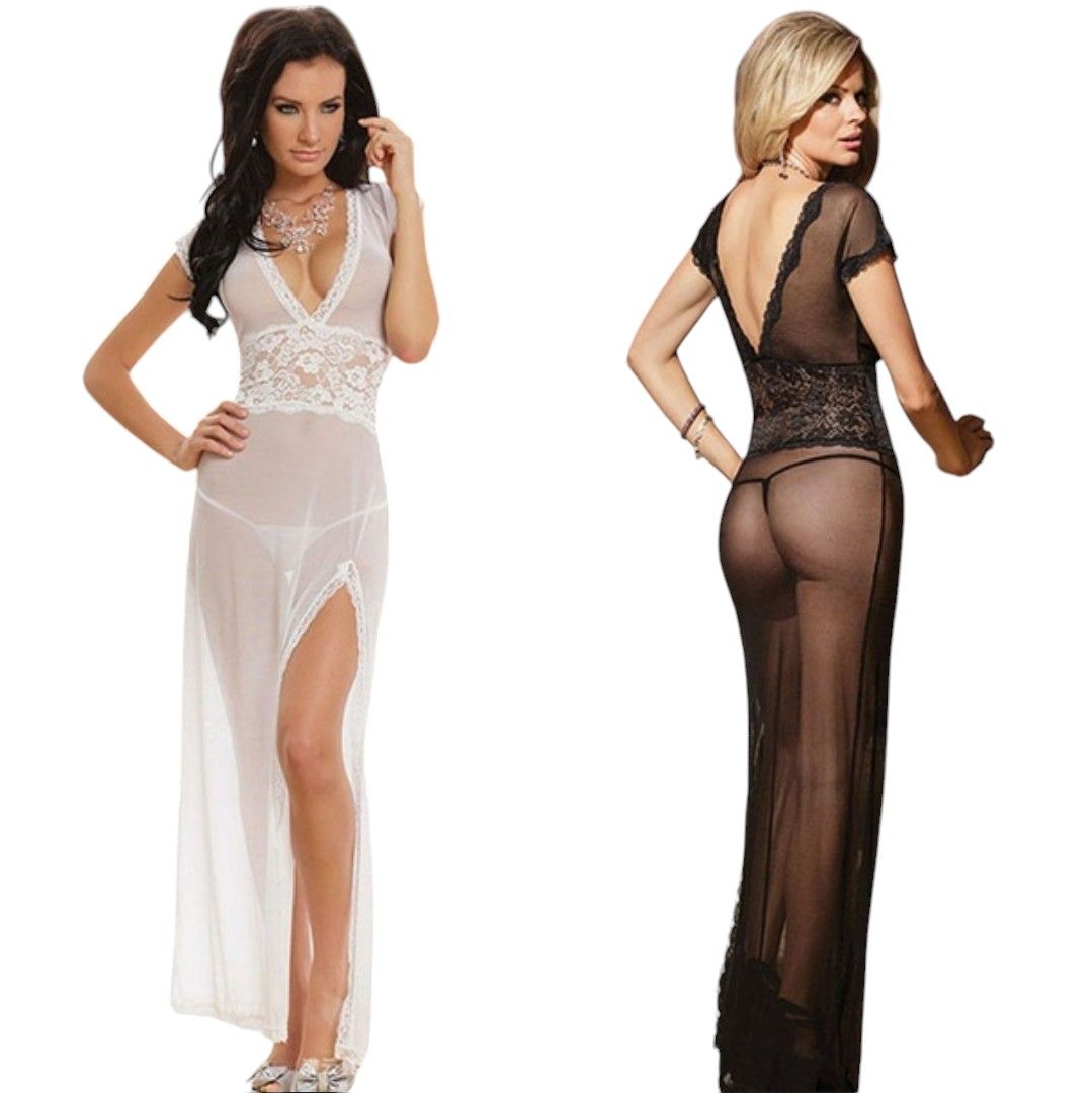 Bata sexy, malla transparente