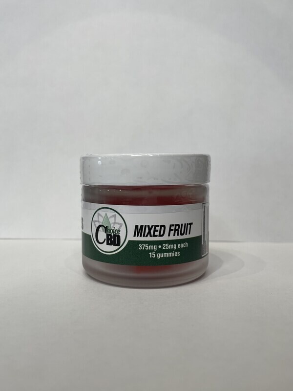 CBD Mixed Fruit Gummies 15ct 25mg Choice Ext.