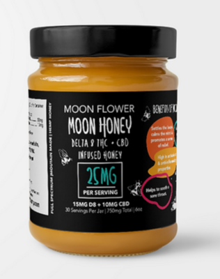 Delta 8 + CBD Moon Honey Jar- Moon Flower