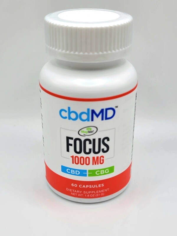 CBD/CBG Focus Capsules, 1000mg, 60ct.- cbdMD
