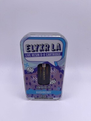 Delta 8 Live Resin Kushberry Cartridge 1ml - Elyxr LA
