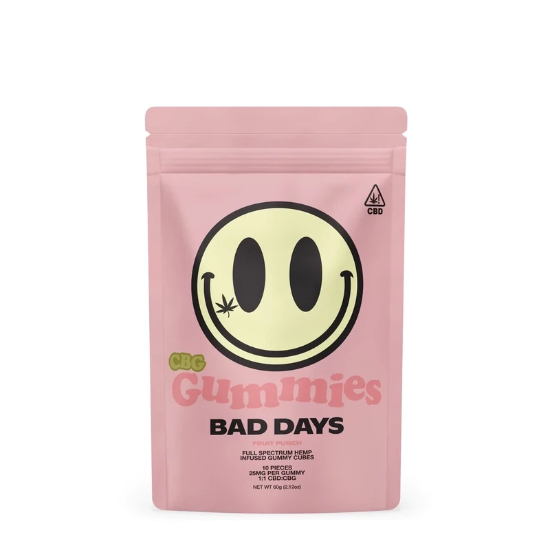 CBD/CBG Full Spectrum Fruit Punch Gummies 250mg - Bad Days