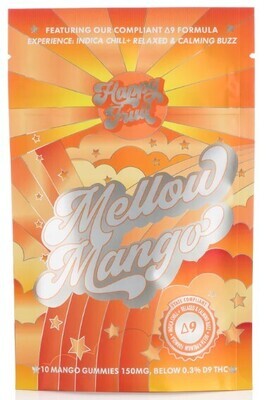 Delta 9 Mellow Mango Gummies 15mg 10ct- Happy Fruit