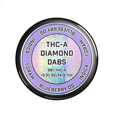 THC-A Diamond Dabs Blueberry OG 1g- Elyxr LA