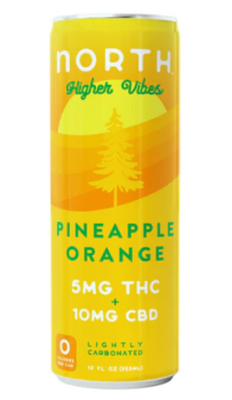 Higher Vibes Pineapple Orange Seltzer 5mg - North Brands