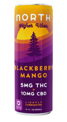 Higher Vibes Blackberry Mango Seltzer 5mg - North Brands