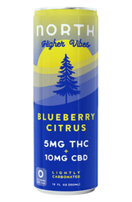 Higher Vibes Blueberry Citrus Seltzer 5mg - North Brands 