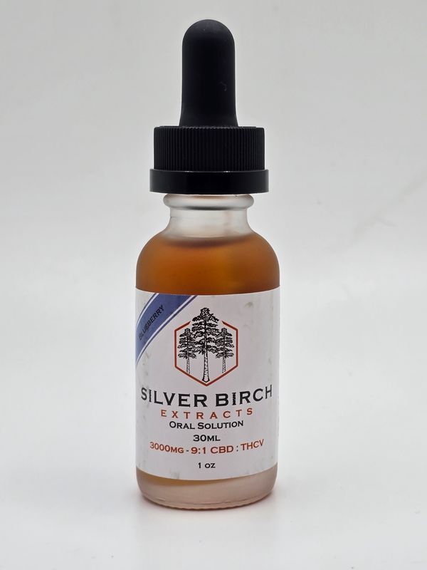 THCv / CBD Blueberry Tincture 3000mg - Silver Birch 