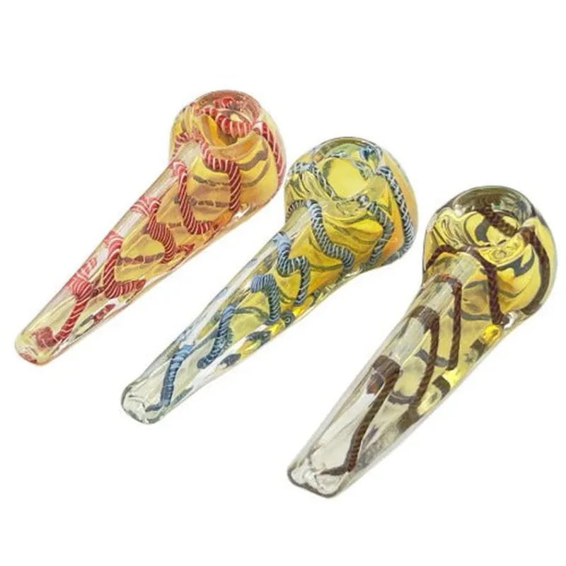 Tripple Flatting Snake Style Glass Handpipe - MJ Wholesale