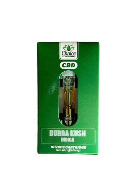 CBD Bubba Kush Cartridge 1ml - Choice Extraction
