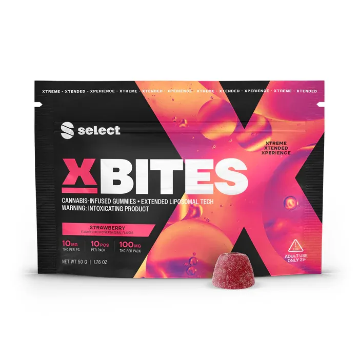 Delta 9 XBites Strawberry 10mg Gummies - Select