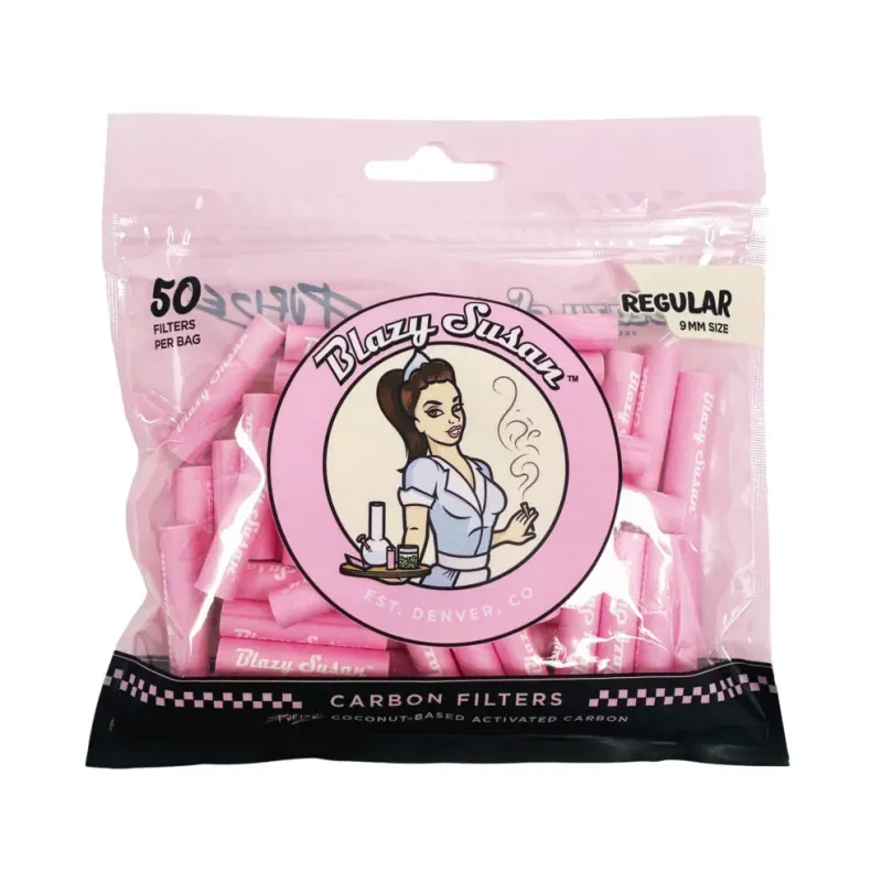 Blazy Susan Purize Charcoal Regular Filter Tips 50ct - Pink