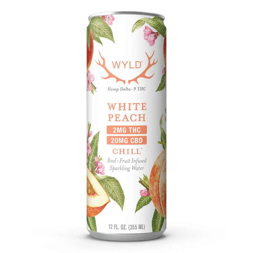 White Peach Sparkling Water 2mg THC 20mg CBD | Wyld