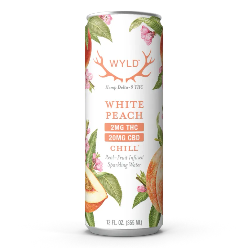 White Peach Sparkling Water 2mg THC 20mg CBD | Wyld