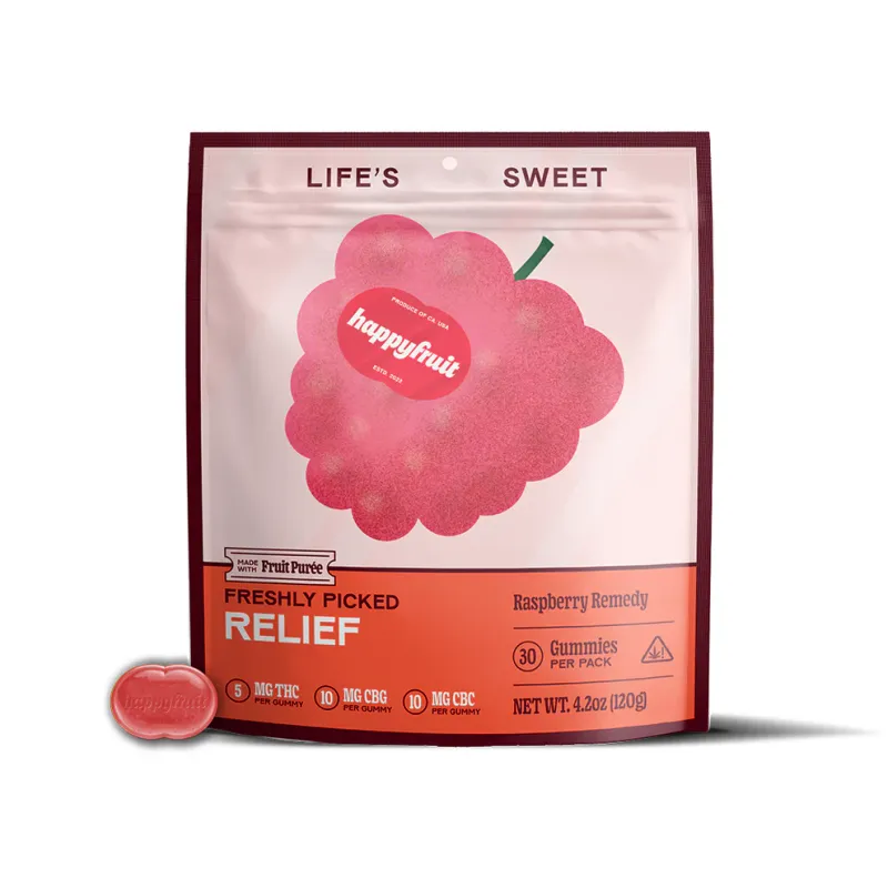 D9 CBC CBG Raspberry Remedy Gummies | Happy Fruit
