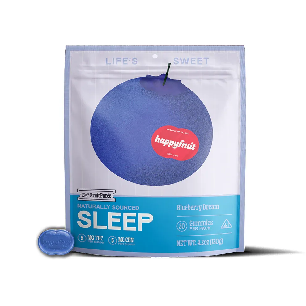 Delta 9 & CBN Blueberry Dream Gummies | Happy Fruit