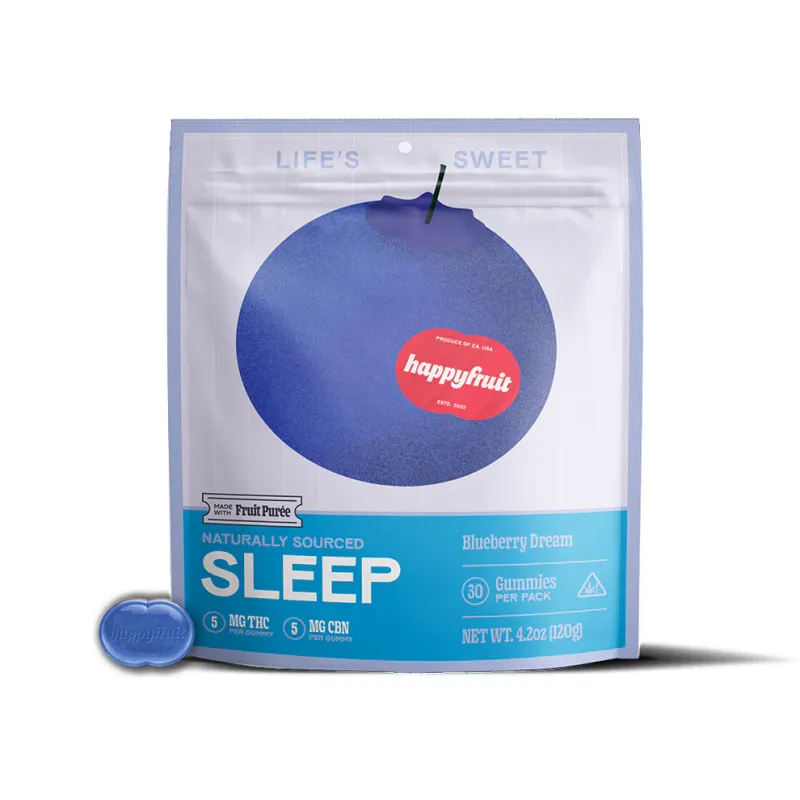 Delta 9 & CBN Blueberry Dream Gummies | Happy Fruit