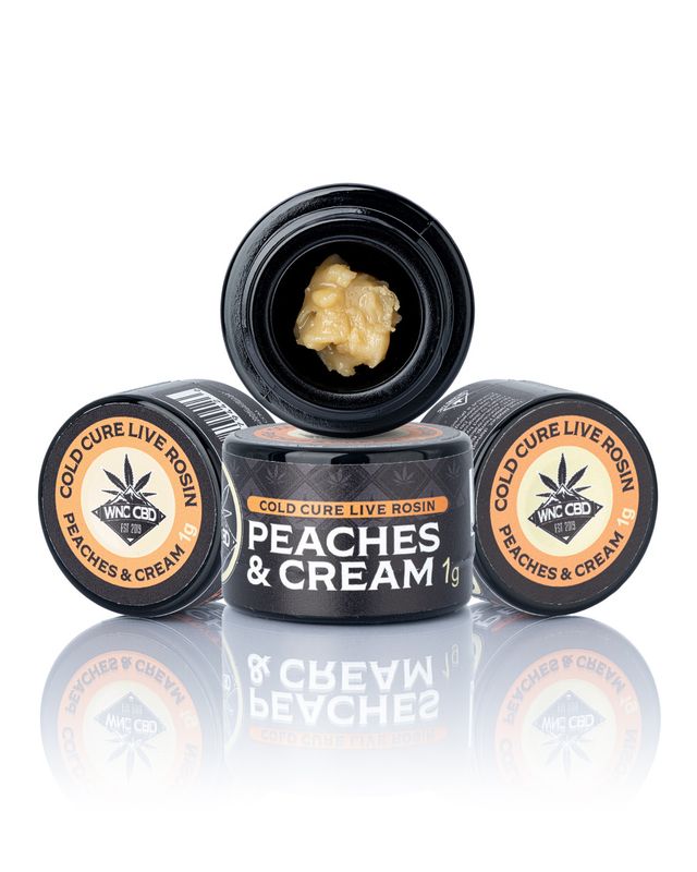 THCa Peaches & Cream Cold Cure Live Rosin 1g | WNC