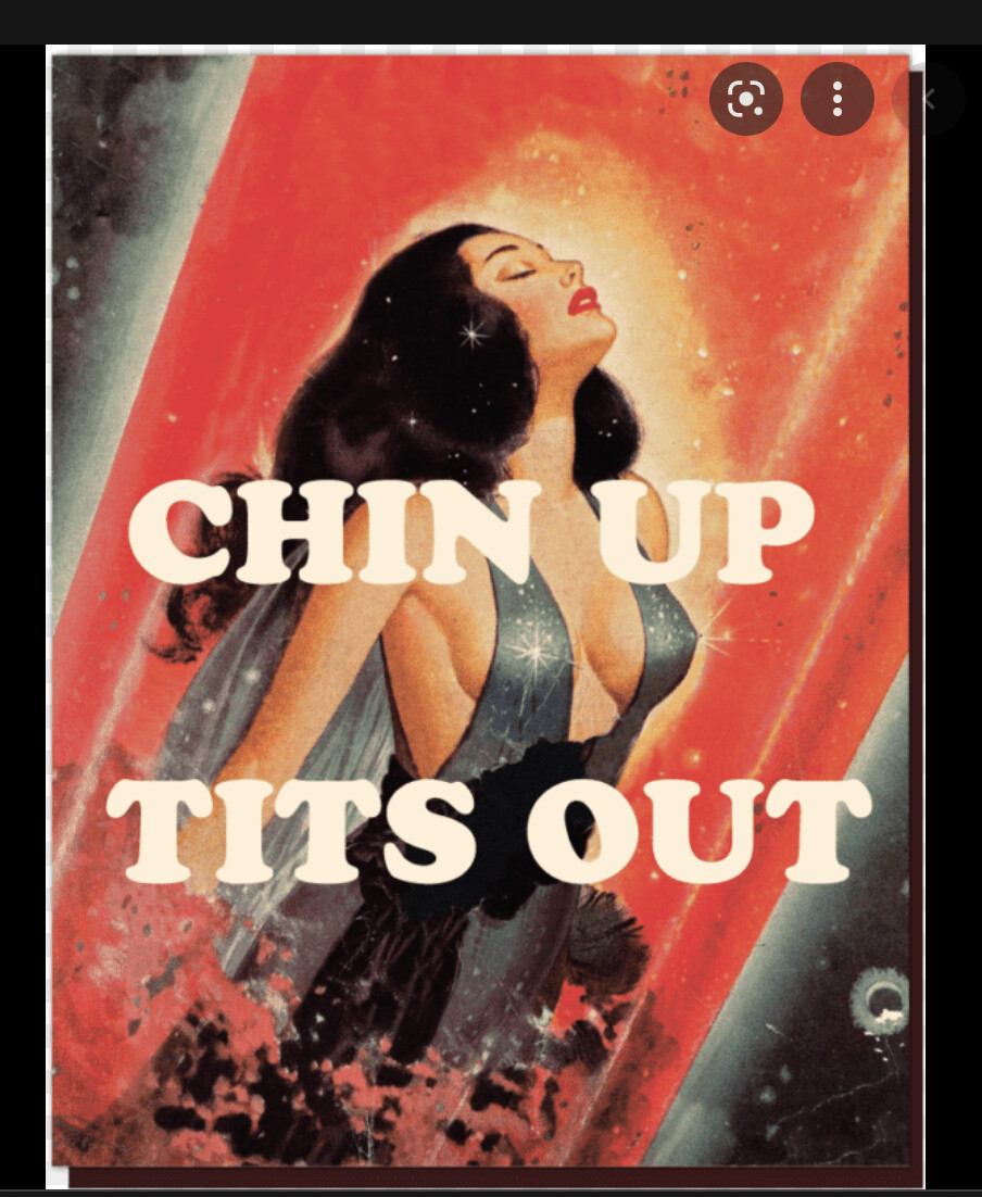 Offensive Delightful Chin Up, Tits Out Poster