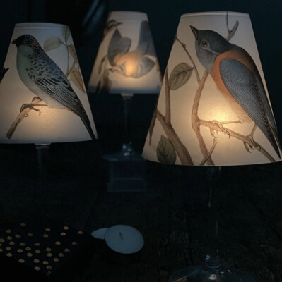 INDIGO DE PAPEL Lamp Shade · Blue Birds