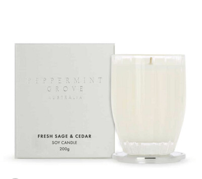 Peppermint Grove Candle 200g – Fresh Sage & Cedar