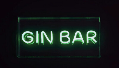 Gin Bar Green - Bright LED Neon USB Powered Dimmable Studio Sign Light Box