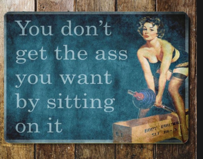 You Don't Get The Ass you want sitting On It Metal sign