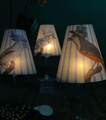 Indigo Papel Lamp Shade · Cappelli Birds