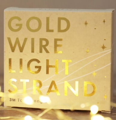 30 Battery Powered LED Gold Wire String Lights