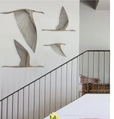 Birds Wall Art Decor - Wood - Nature Board - Modern Art Set of 4