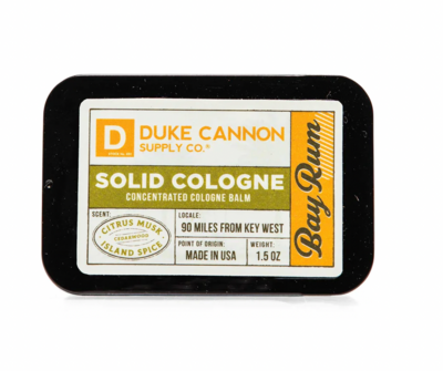 Duke Cannon Solid Cologne Bay Rum - Citrus Musk - Cedarwood - Island Spices