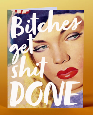 OFFENSIVE & DELIGHTFUL CARD - Bitches get shit done!