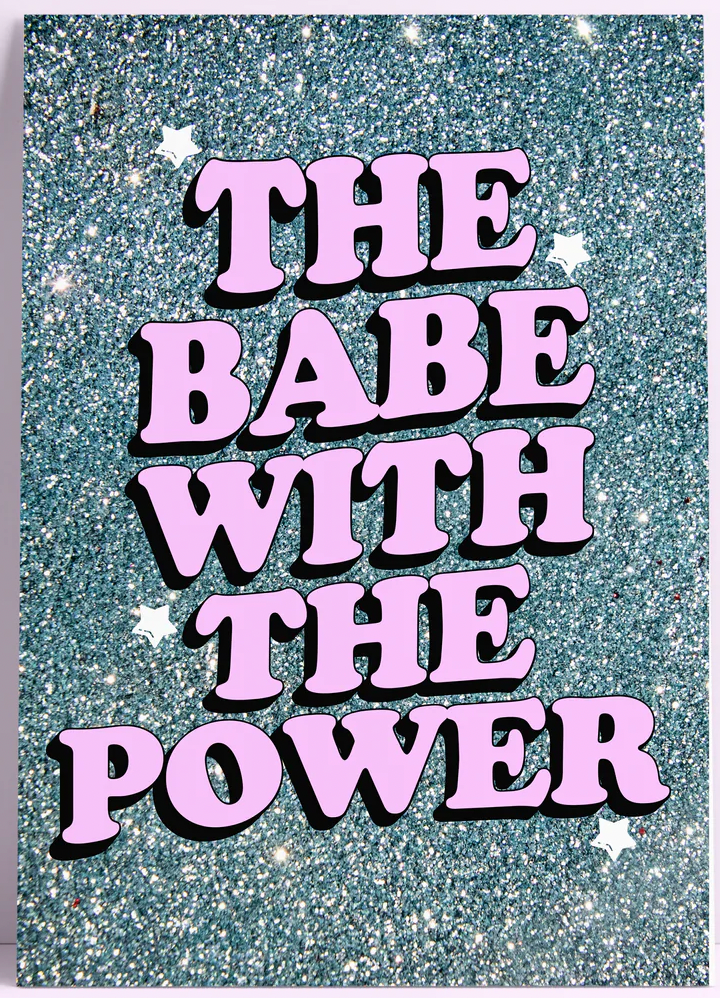 The Babe With The Power Blue Glitter Wall Print