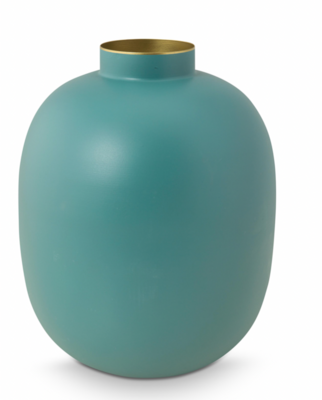 Vase Metal Matt Light Blue 32cm