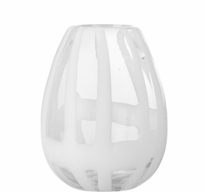 Cosmin Vase, White, Glass