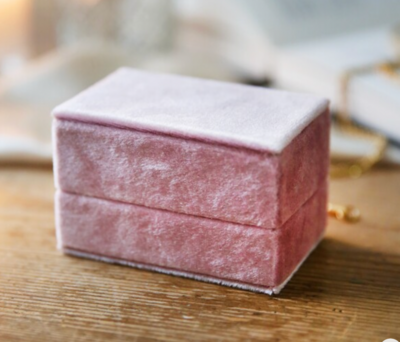 Blush Pink Velvet Bracelet Box