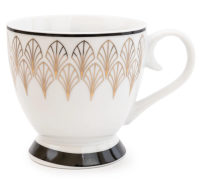 Black & Gold Deco Glam Flared Mugs