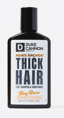 DUKE CANNON NEWS ANCHOR 2-IN-1 HAIR WASH - BAY RUM