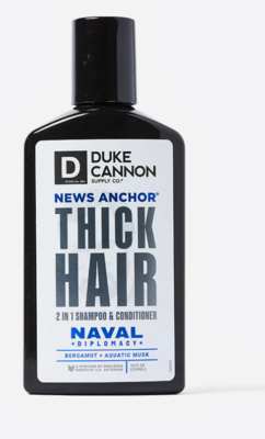 DUKE CANNON NEWS ANCHOR 2-IN-1 HAIR WASH - NAVAL DIPLOMACY
