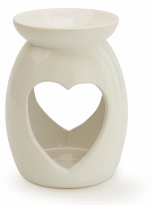 White Heart Ceramic Wax Burner