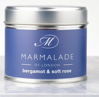 Marmalade of London Bergamot & Soft Rose Medium Tin Candle