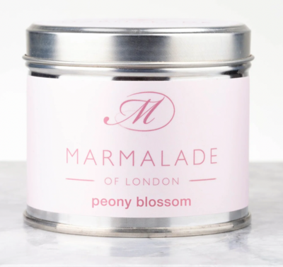 Marmalade of London Peony Blossom Medium tin candle