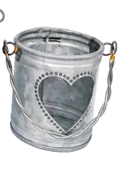 Galvanised Heart Cut Out Votive