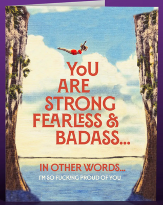 You Are Strong Badass Friendship Support Card