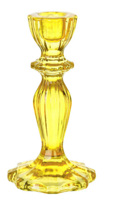 Boho Yellow Glass Candle Holder