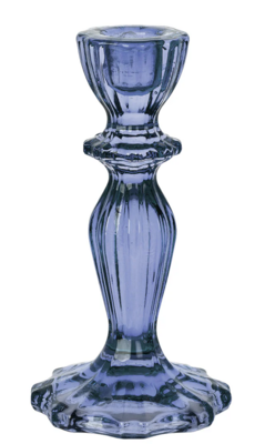 Boho Navy Glass Candle Holder
