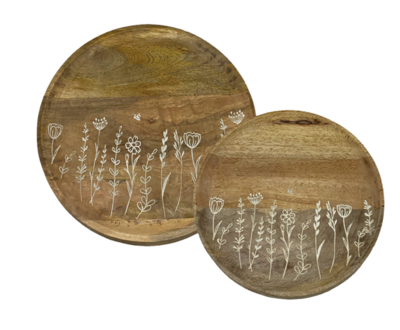 Wildflower Etched Decorative Plate 11 inch