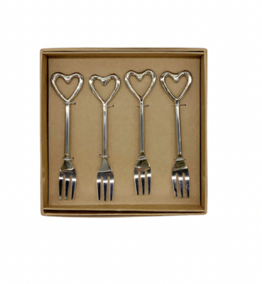 Heart Cake Forks Set/4 H13.5